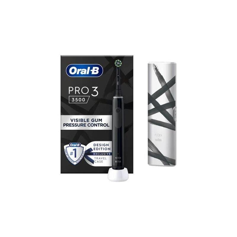 Oral-b Electric Toothbrush Pro 3 3500 Sensitive Clean Rotating/Oscillating/Pulsating Design Edition, Black Eu