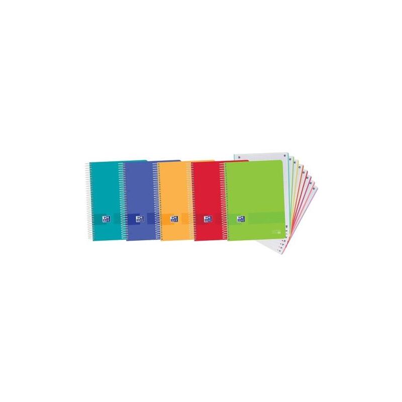 Oxford Europeanbook 8 Live & Go Pack 5 Notebooks Espiral Formato A4 + Cuadriculado 5X5MM - 160 Hojas Microperf
