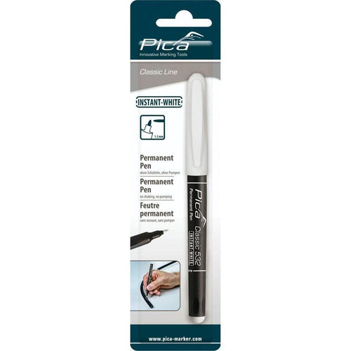 Pica Permanent Marker Instant White, Bullet Tip, 1-2MM Retail — image 1