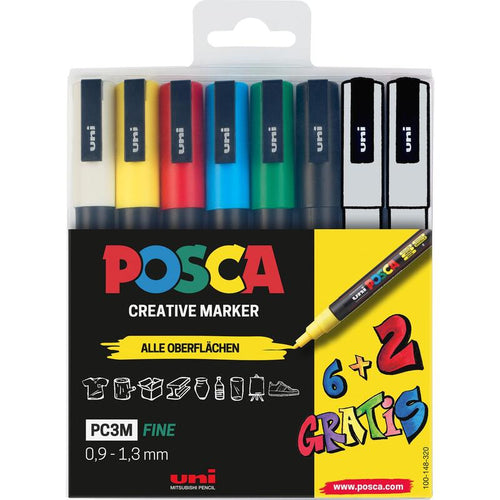 Posca Marker Uni PC-3M 6 + 2 Set — image 1