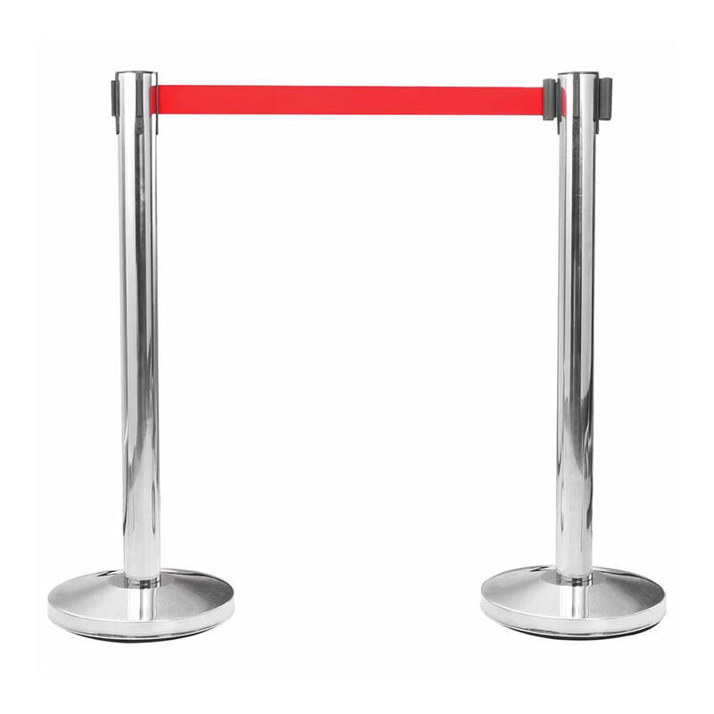 Poste Separador Inox With Tape Red Extendable 2M X 5CM
