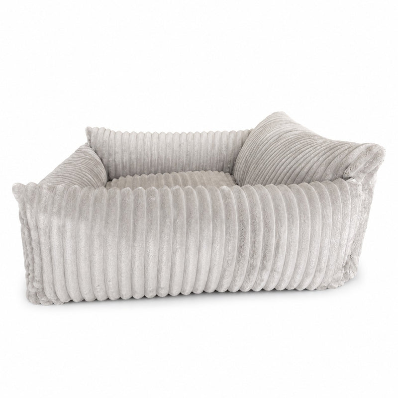 Lodie Corduroy Dog Sofa with Removable Cover – Grey, S