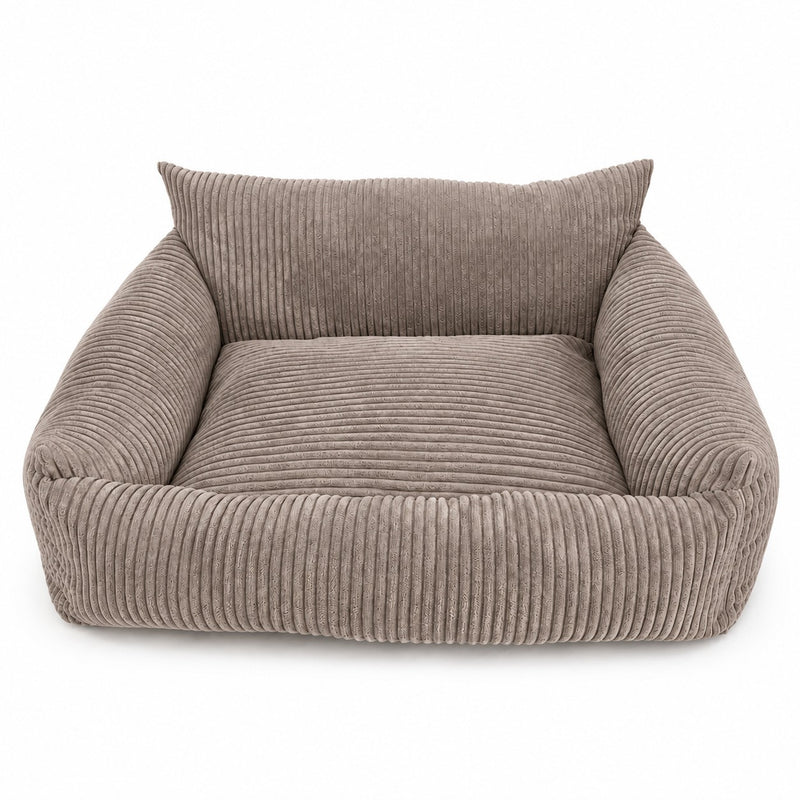 Lodie Corduroy Memory Foam Dog Sofa – Hazelnut Taupe, L