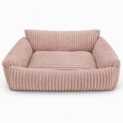 Lodie Corduroy Memory Foam Dog Sofa – Pink, M