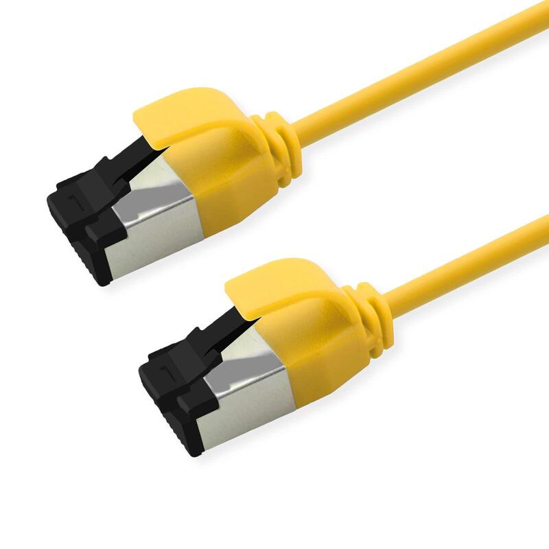 Roline S FTP Network Cable KAT.8.1, Slim, PoE, Yellow 1,5M