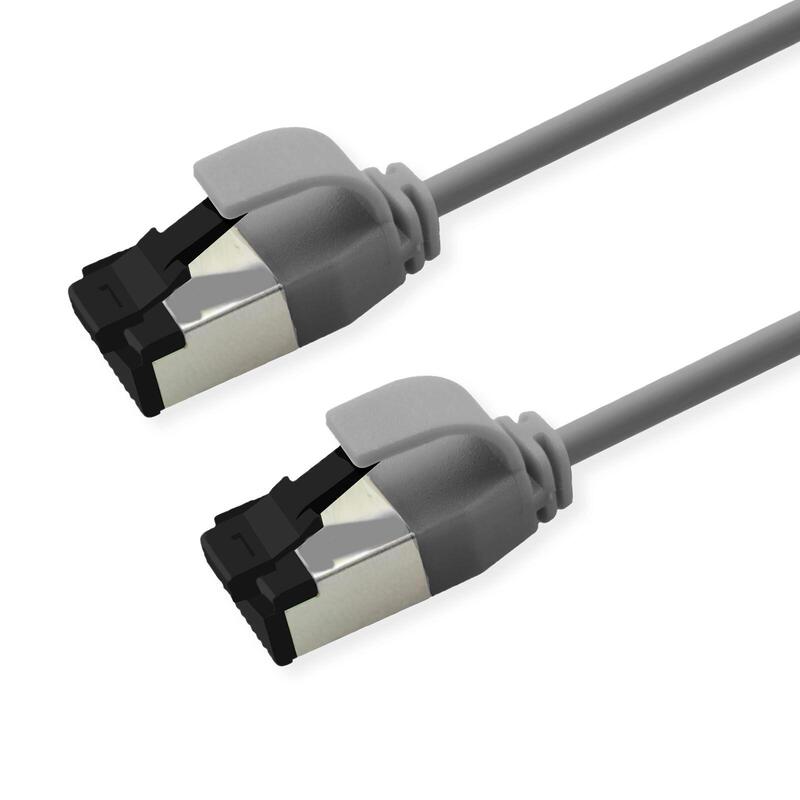 Roline S FTP Network Cable KAT.8.1, Slim, PoE, Gris 0,3M