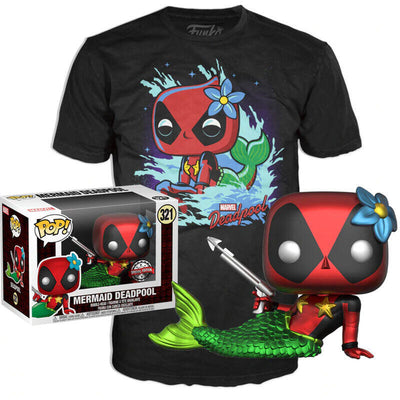 Set Figure Pop & Tee Marvel Deadpool Mermaid Exclusive Size S — image 1