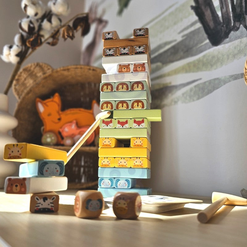 Shaky Tower Skill Game With Animals