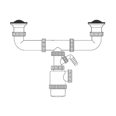 Sifon Double Bottle - Extendable - V70 - With Socket Dishwasher — image 1