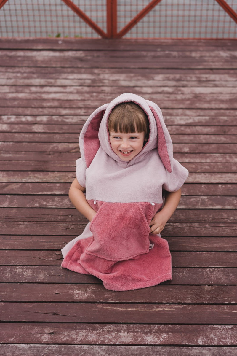 Surfbunny Kids Bath Poncho - Pink