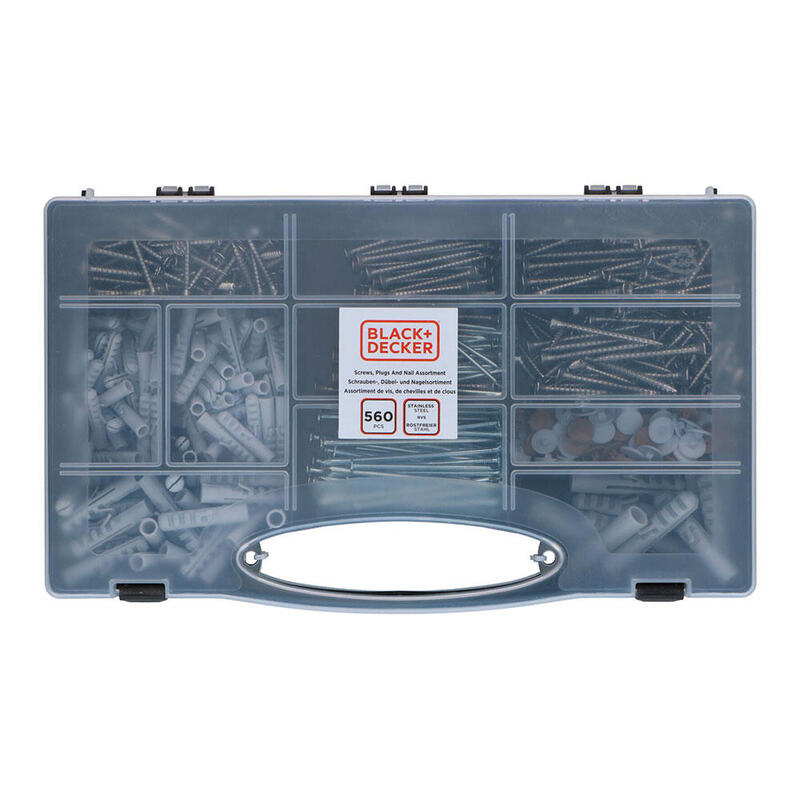 Black + Decker Surtido Screws/Tacos/Clavos 560 Pieces
