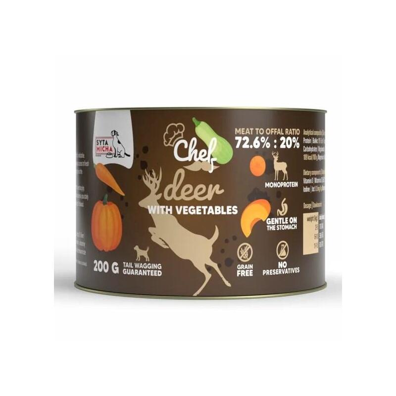Syta Micha Chef Deer With Vegetables Mono - Comida Húmeda Perros - 200G