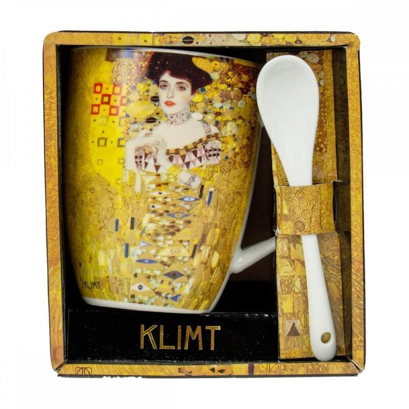 Enesco Mug With Cuchara Retrato Adele Gustav Klimt