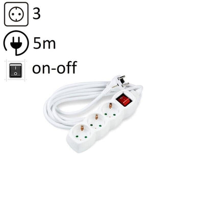 Technik Power Strip Power 3 Plugs 5,0M 16A White + Switch — image 1