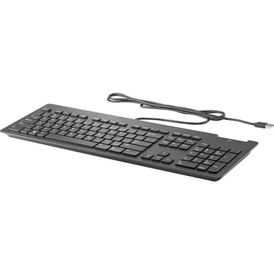 HP Keyboard Refurbished TPC-5001K Slim Smartcard Spanish (QWERTY) Black With USB Cable 1 Year Warranty — image 1