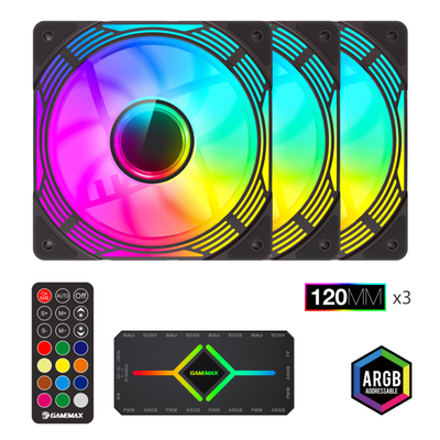 Gamemax Fan PC Case Fan KF300 Bk Black — image 1