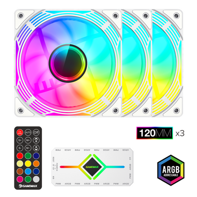 Gamemax Fan PC Case Fan KF300 Wh White — image 1