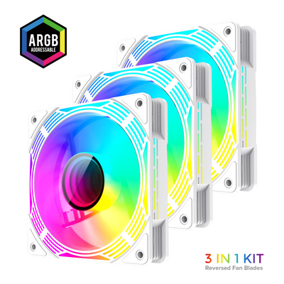 Gamemax Fan PC Case Fan KF300R Bw White — image 1
